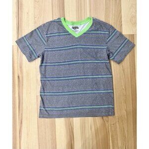 Open Trails Men's L Cotton Striped Short Sleeve Tee Shirt